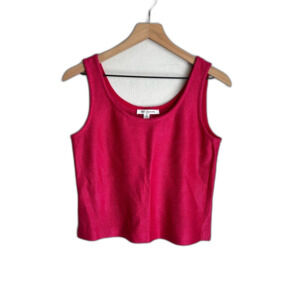 St. John Knit Vintage Sparkle Metallic Tank Top Barbie Pink Size 4